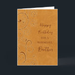 Fall Wirbel Brother Geburtstag Karte<br><div class="desc">Geburtstagskarte für Bruder mit einem Herbst Geburtstag mit orangefarbenen Wirbel Design und nachdenklichen Vers.</div>