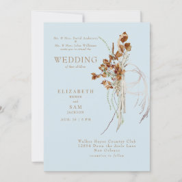 Fall Wispy Boho Sky Blue Beide Eltern Einladung