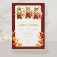 Fall Woodland Eichhörnchen erster Geburtstag