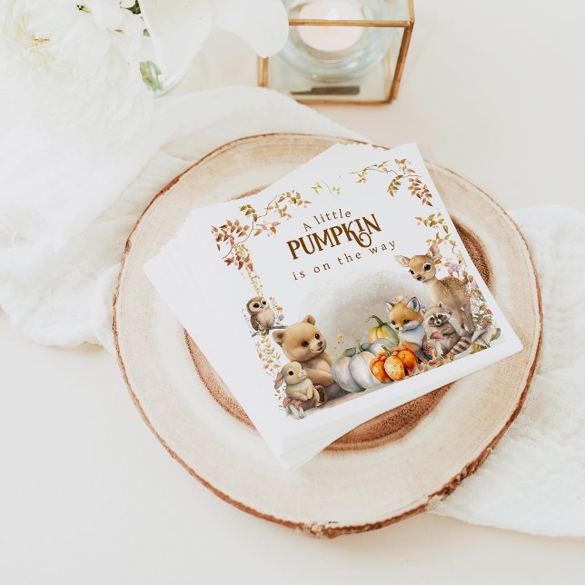 Fall Woodland Little Pumpkin Baby Dusche Serviette (Von Creator hochgeladen)