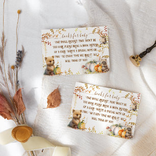 Fall Woodland Pumpkin Baby Showbücher Begleitkarte