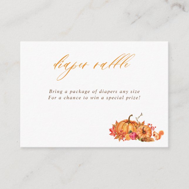 Fall Woodland Pumpkins & Blätter Display Dusche Begleitkarte (Vorderseite)