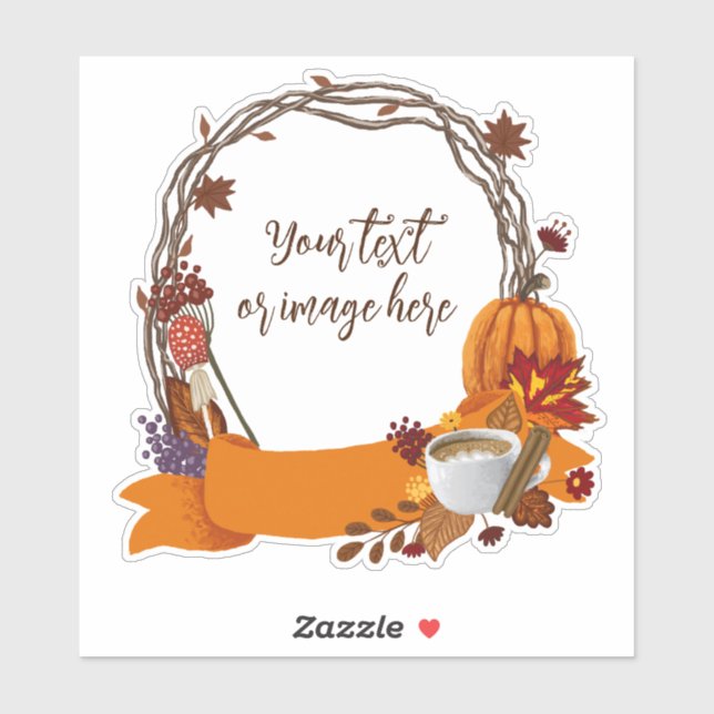Fall Wreath Digital Painting Aufkleber (Blatt)