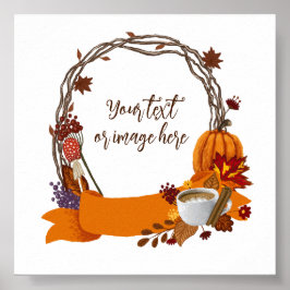 Fall Wreath Digital Painting Poster