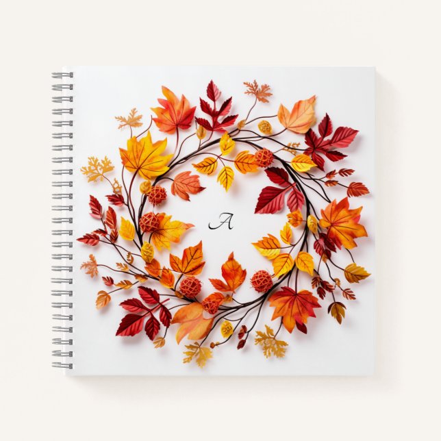 Fall Wreath-Notebook Notizbuch (Vorderseite)