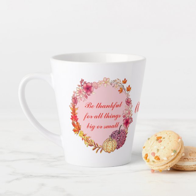 Fall Wreath Quote Latte Tasse (Beispiel)