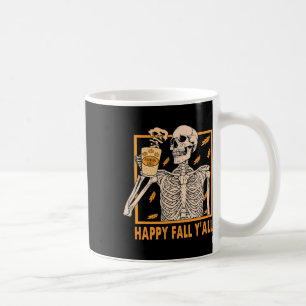 Fall Y'all Frauen Halloween Skelett Kürbisgewürz Kaffeetasse