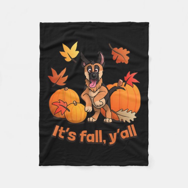 Fall Yall German Shepherd Puppy Fleecedecke (Vorderseite)