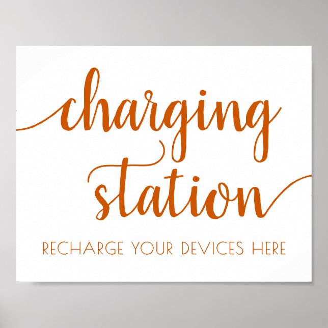 Fall | Zeichen für die Orange Charge Station Burnt Poster (Vorne)
