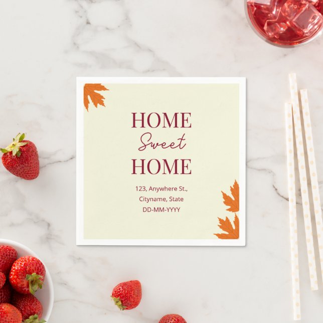 Fall Zuhause Sweet Zuhause Open House Serviette (Beispiel)