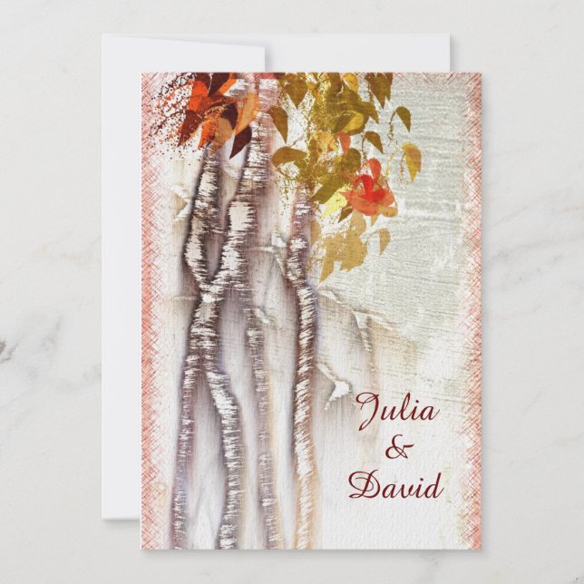 Fallaspen Bäume gewöhnliche Hochzeitseinladung Einladung (Vorderseite)