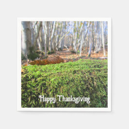 Fallbaum im Herbstmoos - Individueller Erntedank Serviette