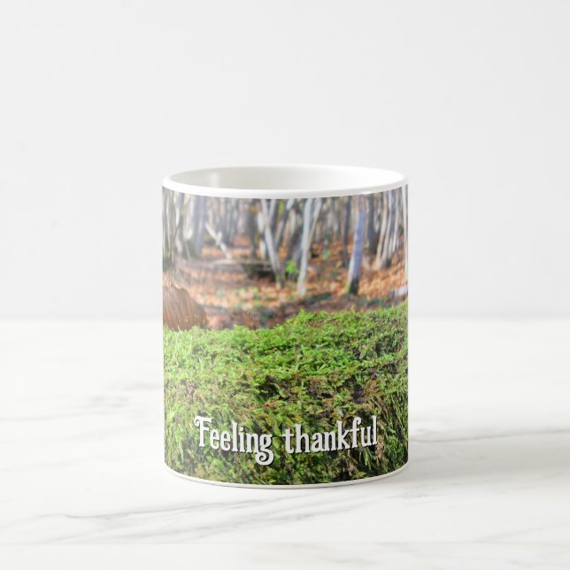 Fallbaum in Moss - Personalisierter Erntedank Kaffeetasse (Mittel)