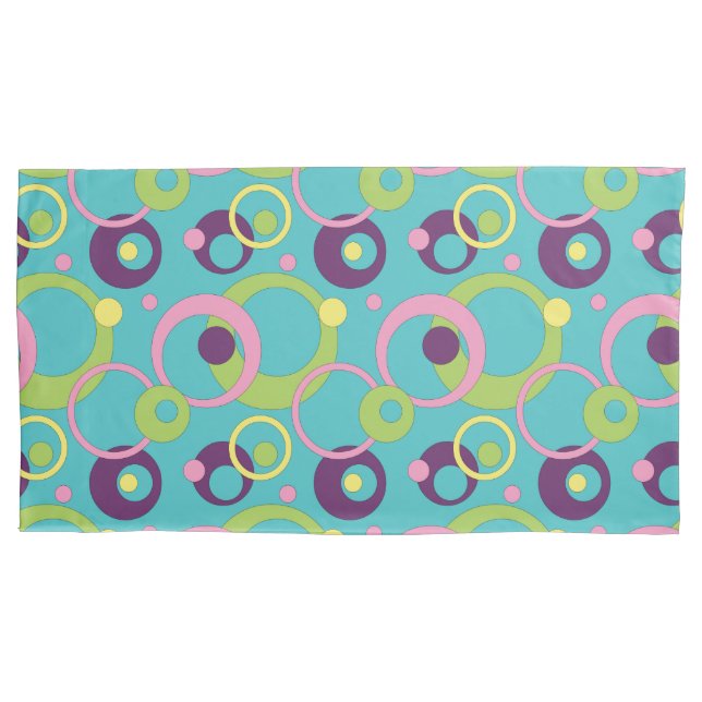 Fallbeispiel für Funky Blue Circles Kissenbezug (Vorderseite)