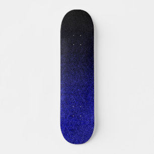 Fallblau und schwarzer Glitzer Gradient Skateboard