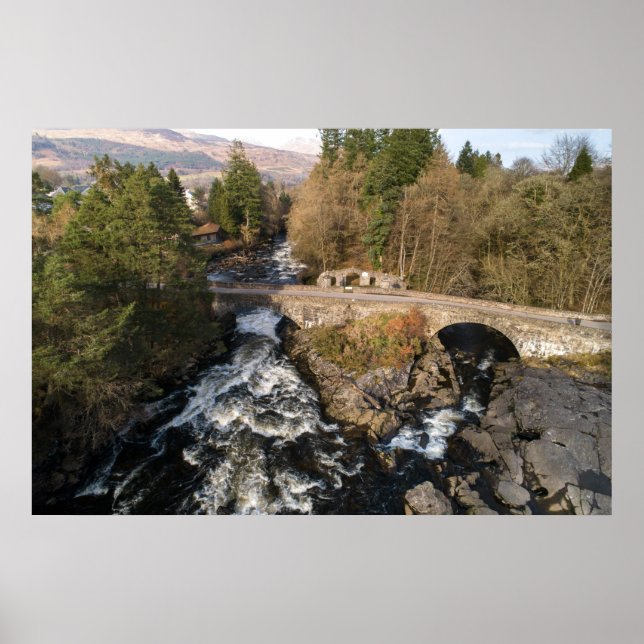 Fälle der Luftaufnahme von Dochart Poster (Vorne)