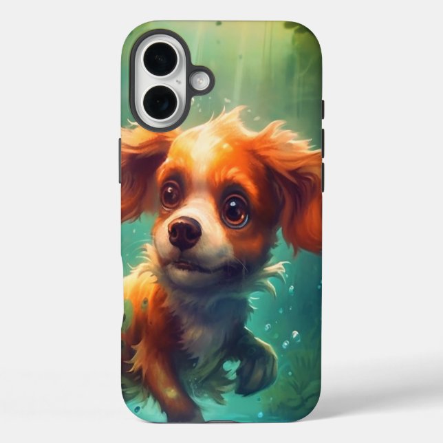 Fälle von künstlerischen Hunden iPhone 16 Plus Hülle (Rückseite)