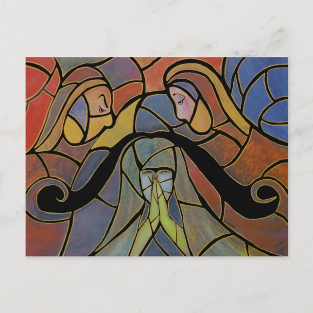 Fallen Abstrakt Art Postcard Postkarte (Vorderseite)