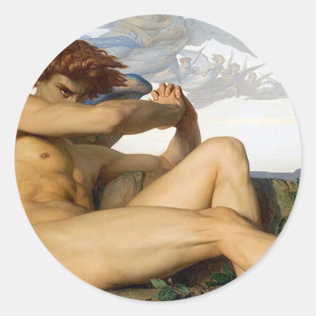 Fallen Angel Alexandre Cabanel Original Runder Aufkleber (Vorderseite)