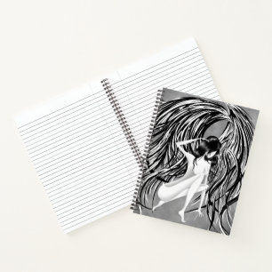 Fallen Angel grau monochrom Notizbuch