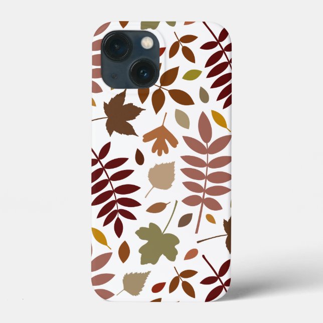 Fallen Blätter Muster Herbstfarben auf Weiß Case-Mate iPhone Hülle (Rückseite)