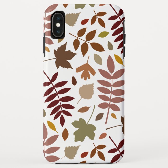 Fallen Blätter Muster Herbstfarben auf Weiß Case-Mate iPhone Hülle (Rückseite)