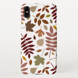 Fallen Blätter Muster Herbstfarben auf Weiß iPhone Hülle