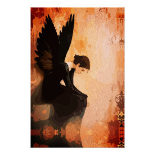 Fallen Grace - Melancholische Engel-Reflektion Poster