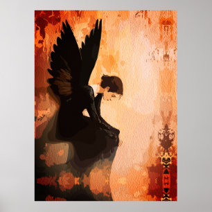 Fallen Grace - Melancholische Engel-Reflektion Poster