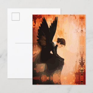 Fallen Grace - Melancholische Engel-Reflektion Postkarte