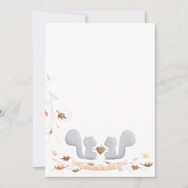 Fallen in Liebe-Eichhörnchen-Brautparty-Einladung Einladung (Vorderseite)