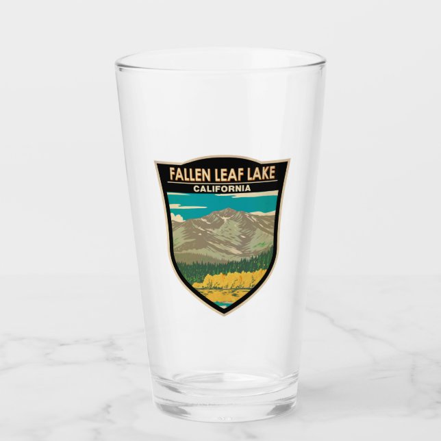 Fallen Leaf Lake California Vintag Glas (Vorderseite)