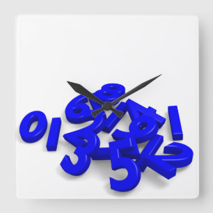 Fallen Numbers Wall Clock Quadratische Wanduhr