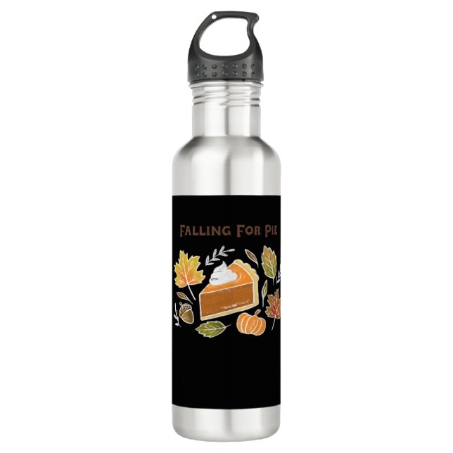 Fallend for Pie - Gemütliches Kürbiskuchen-Design  Edelstahlflasche (Vorderseite)