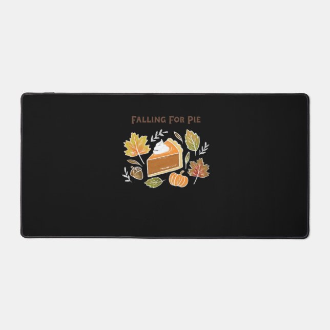 Fallend for Pie - Gemütliches Kürbiskuchen-Design  Schreibtischunterlage (Vorderseite)