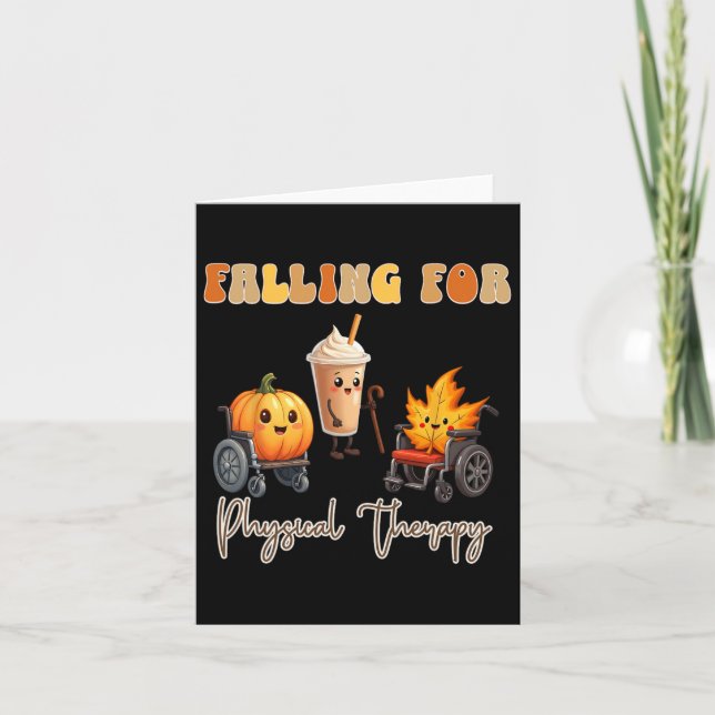 Fallend für Physikalische Therapie Erntedank Pumpk Karte (Vorderseite)