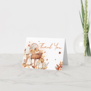Fallend in der Liebe Autumn Pumpkin Baby Shower Dankeskarte