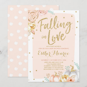 Fallend in Liebe Baby Dusche Einladung Pink Gold
