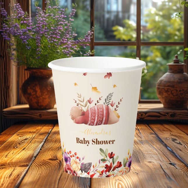 Fallend in Liebe Baby Woodland Baby Shower Pappbecher (Von Creator hochgeladen)