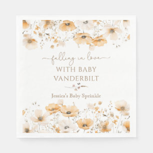 Fallend in Liebe Fall Wildblume Babydusche Serviette