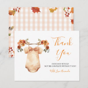 Fallend in Liebe Floral Baby Kleidung Babydusche Dankeskarte