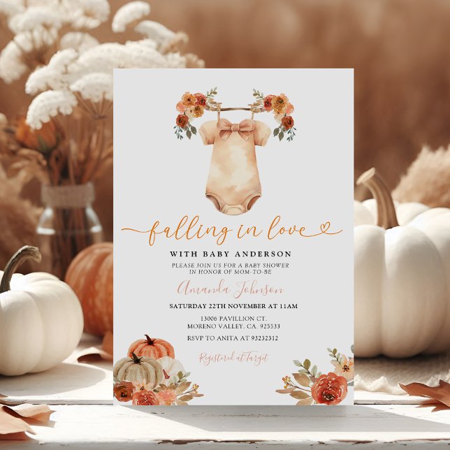Fallend in Liebe Floral Baby Kleidung Babydusche Einladung (Von Creator hochgeladen)