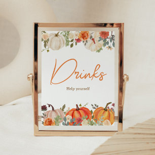 Fallend in Liebe Floral Pumpkin Drinks Kinderdusch Poster