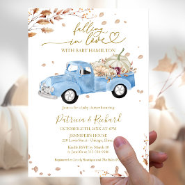 Fallend in Liebe Pink Truck Boy Babydusche Einladung