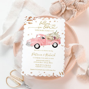 Fallend in Liebe Pink Truck Girl Babydusche Einladung