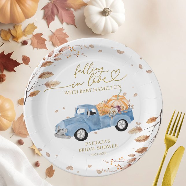 Fallend in Liebe Pumpkin Fall Babydusche Pappteller (Von Creator hochgeladen)