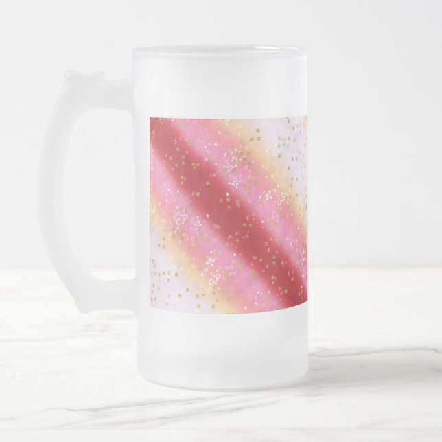 Fallend Pink Sakura Sunrise Mattglas Bierglas (Links)