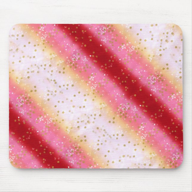 Fallend Pink Sakura Sunrise Mousepad (Vorne)