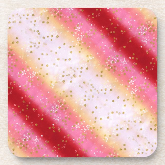 Fallend Pink Sakura Sunrise Untersetzer (Vorderseite)