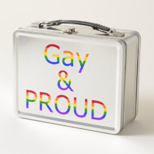 Fallend schwul und stolz metall lunch box